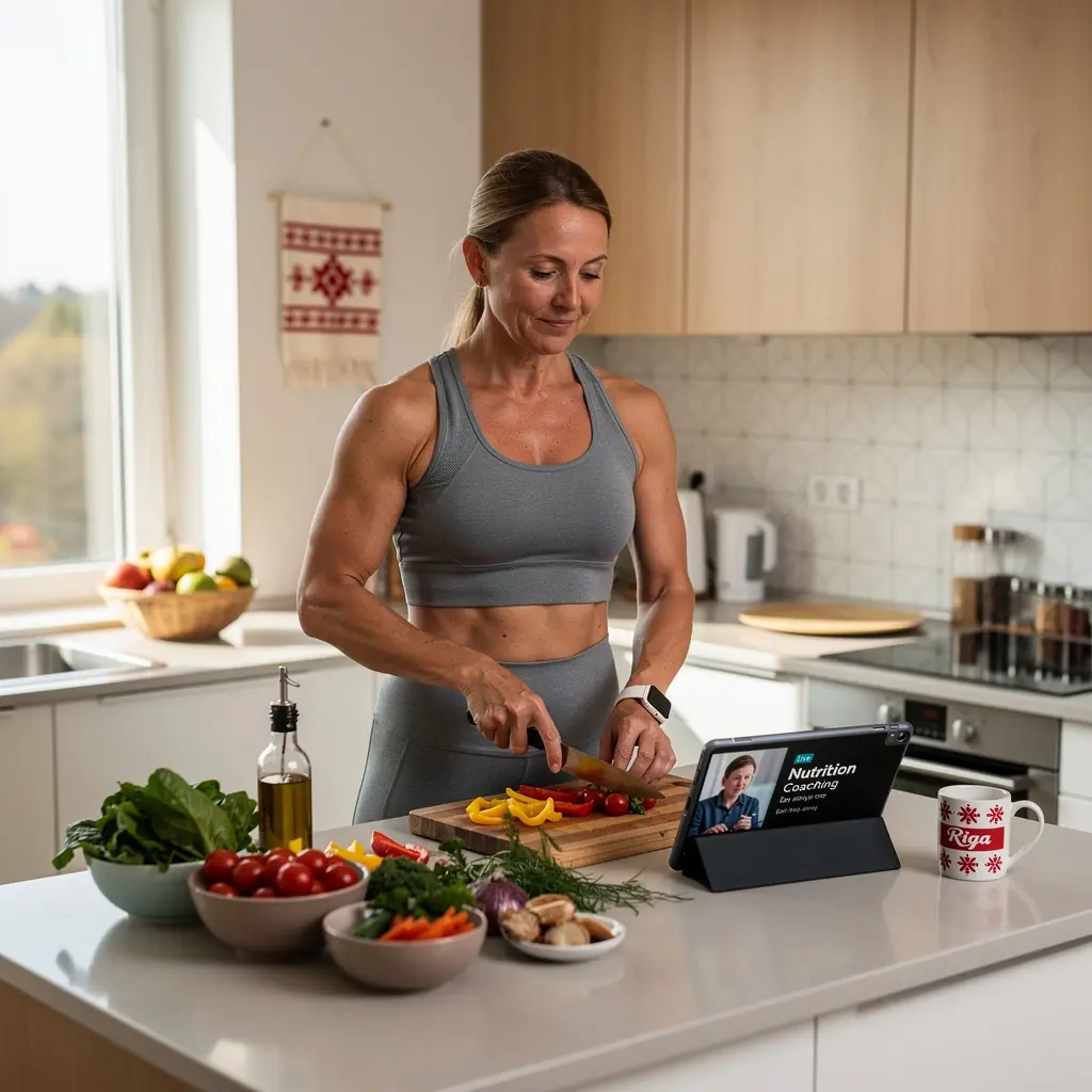 Digitāls treniņu ieraksts, kurā redzami vingrinājumi sirds un asinsvadu sistēmas stiprināšanai.